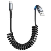 Coiled Usb A To Usb C Cable ?Recommended Stretch Length: 1.3-3.3Ft? Usb A To Usb C Andriod Auto & Carplay Cable For Iphone 16 15 Pro/Pro Max/Plus, For Samsung Galaxy S24 S23 S22 S20 S10-Grey