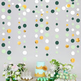 4 Sets 46Ft Sage Green Gold Polka Dot Garlands for Baby Shower & Parties