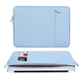 MOSISO Laptop Case 13.3 inch, 13-13.3 inch Laptop Sleeve Compatible with MacBook Air/Pro 13 / Pro 14, HP Dell ASUS Lenovo Notebook, Polyester Vertical Computer Sleeve Bag with Pocket, Air Blue