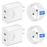 45W Usb-C Super Fast Charger With 10Ft Usb C Cable For Iphone 17 16 15 Pro Max/17 16 15 Pro/17 16 15/Air, 16 15 Plus, Samsung Galaxy S25 Ultra/S25+/S25/S24/S23 Ultra/S23+/S22 Ultra/S22+/S20 Ultra