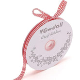 Red Gingham Ribbon, 3/8" X 50Yd Red And White Thin Crafts Ribbon Buffa