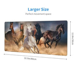 Horse Galloping Gaming Mouse Pad, Herd Running Animals Large Extended Desk Mat 11.8X 31.5 Inches With Non-Slip Base & Stitched Edges, Waterproof Desk Mat For Office, Home, Laptop, Computer Keyboard