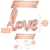 , Big Rose Gold Love Balloon Set - 36 Inch, Pack Of 21 | Rose Gold Bal