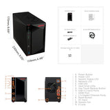As5402T, 2 Bay Nas, Intel Quad-Core 2.0Ghz Cpu, 4X M.2 Nvme Ssd Slots, 2X2.5Gbe Ports, 4Gb Ddr4 Ram, Cloud Storage For Gaming And Live Stream, Network Attached Storage(Diskless)