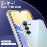 JETech 3 in 1 Case for Samsung Galaxy A15 5G / 4G 6.5-Inch, with 2-Pack Screen Protector, Tempered Glass Film, Shockproof Bumper Phone Protective Cover Clear Back (Clear)
