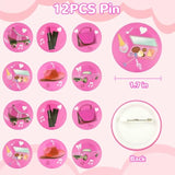 128-Pcs Hot Pink Party Favors Princess Birthday Bracelets Stickers Bubble Wands