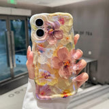 Oil Painting Flower-Pink Yellow Flower Yellow iPhone 17 Case