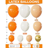 143Pcs Fall Thanksgiving Balloon Arch Kit Sand Orange Gold for Baby Shower Party