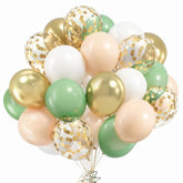 Sage Green White Gold Balloons, 50 Pcs Sage Green Blush Gold Confetti Latex Balloon For Birthday Baby Shower Wedding Bridal Shower Eucalyptus Party Decorations…