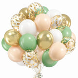 Sage Green White Gold Balloons, 50 Pcs Sage Green Blush Gold Confetti Latex Balloon For Birthday Baby Shower Wedding Bridal Shower Eucalyptus Party Decorations…