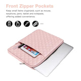 MOSISO Laptop Case 16 inch, 15-15.6 inch Laptop Sleeve Compatible with MacBook Pro 16, HP Dell Acer ASUS Lenovo Notebook, Square Quilted Vertical Computer Bag with Pocket&Small Case, Chalk Pink