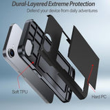 For 16E Wallet Case With Card Holder + 2 Tempered Glass Screen Protector Protective Shockproof Hidden Card Slot Slim Case Women Men For 16E 6.1"(Black)