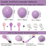 Purple Balloon Garland Double Stuffed Lavender Lilac Macaron Balloons