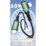 10Ft Usb C To Usb C Cable, Type C Charger Cord Right Angle 2Pack, 60W Fast Charger Usb C 90 Degree For Iphone 15/16 Pro Max Plus, Ipad Pro, Usb C Cable For Samsung S24 S23 S22