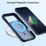 Magnetic iPhone 17 Pro Max Case Compatible with MagSafe Military Grade Drop Protection Slim Translucent Matte Shockproof Phone Cover Dark Blue