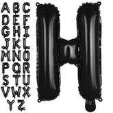 Black Letter H Balloons, 40 Inch Large Foil Letter Balloons, Custom Phrase Balloon For Birthday Party Wedding Anniversary Decoration (Black H)