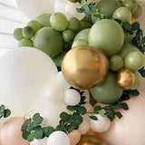Sage Green & Gold Balloon Garland Kit – 152PCS for Party, Wedding, or Baby Shower Decor
