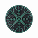 12 Pieces Viking Helm Of Awe Pattern Metal Shank Buttons. 23Mm (7/8 In