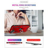 Military Grade Drop Impact For Iphone 14 Case 360 Metal Rotating Ring Kickstand Holder Armor Heavy Duty Shockproof Case For Iphone 14 Phone Case (Purple)