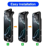 Battery Case For Iphone 16 Pro Max, Upgraded 12000Mah Battery Pack Rechargeable Charger Case With Wireless Charging Compatible For Iphone 16 Pro Max (6.9 Inch) External Battery Charging Cover (Black)