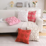 Heart Love Cute Pink Valentines Throw Pillow Covers 18X18 Inch Set Of 2 Valentines Day Pillow Covers For Couch Sofa Home Decor Decorative Cushion Covers For Neutral Valentines Day Decorations
