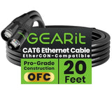 GearIT CAT6 Ethernet Cable, EtherCON-Compatible (20 Feet) RJ45 Connectors for