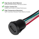8pcs Type-C Female Chassis Waterproof 4P Solder Wire Type USB C Pigtail Cable Extension Power Cable USB-C Plug to 4 Pin Bare Wire Open End