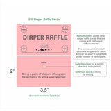 250 Diaper Raffle Tickets, Pink (1 Of 3 Colors), For Baby Shower Games, Invitations, And Drawing Prizes, Cute Party Accessories