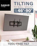 Tilting TV Wall Mount for 46" - 90 TVs or 150lbs - Premium Tilt Mount w/Universal Fit - Smooth 5.7" Extension Allows for Cable Management - Includes