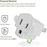 4 Pack Etl Listed Grounding Outlet Adapter, 3-2 Prong Adapter Converter, Portable Fireproof 392? Resistant Heavy Duty Wall Outlet Plug For Household Appliances Industrial