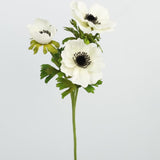White Artificial Anemone Flowers 21.6" Faux Flowers Silk Flowers With Stems Realistic Fake Flowers For Decoration Faux Anemone Artificial Flowers Bulk Fo Home Wedding Bouquet 3Pack
