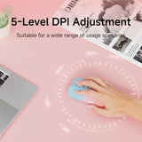 Eweadn G309 Wireless Computer Mouse,2.4G&Bluetooth Ergonomic Cordless Mice With 4000 Dpi,5 Adjustment Levels,Cute And Portable Mouse For Laptops, Pc And More,7 Buttons Office Usb Mice-Green