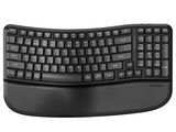 Wireless Ergonomic Keyboard,Ergo Keyboard With Cushioned Wrist & Palm Rest,2.4Ghz / Bt Ergonomic Wave Keys Computer Keyboard,3 Multi-Device Connectivity For Laptop,Mac,Windows - Black