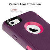 Iphone 6/6S Case Heavy Duty Shockproof High Impact Tough Rugged Hybrid Rubber Triple Defender Protective Anti-Shock Silicone Mobile Phone Cover For Iphone 6/6S 4.7"(Wine)