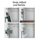 Cooper MagStand - Adjustable Magnetic iPhone Stand for Desk & Phone Holder for Video Recording, Compatible with MagSafe, Stand for iPhone 16 Pro Max, 15/14/13/12, Small Mag Safe Tripod (Night Black)