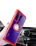 Clear Case for Huawei P40 Lite 5G with Ring Holder,Slim Fit Case Transparent Hard PC Cover Huawei P40 Lite 5G Case with Metal Plate for Magnetic Car