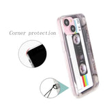 Case For Iphone 15 Matte Finish Heavy Duty Soft Back Cover With Reinforced Corners Tpu Soft Bumper Retro Cassette Tape Case Compatible With Iphone 15