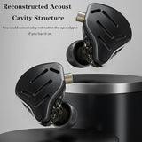KZ Zax in Ear Headphones 7BA+1DD Hybrid 16 Drivers HiFi Noise Cancelling in Ear Monitor, Zin Alloy Shell Metal Wired Earphone with 3.5mm Jack