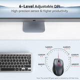 Wireless Mouse, 2.4G Usb Computer Mouse With 6-Level Adjustable 4800 Dpi, Silent Quiet Click30 Months Battery, Ergonomic Grips, 6 Buttons Portable For Pc, Chromebook, Mac - Grey
