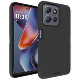 For Moto G 5G 2025 Case, 16Ft Drop Protection, With Dustproof Port Cover, 3-Layer Heavy Duty Shockproof Phone Case For Motorola Moto G 5G(2025), Black