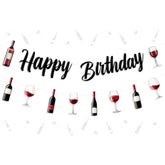 Wine Tasting Birthday Party Decoration, Red Wine Theme Banner Garland Happy Birthday Banner Goblet Garland Diy Required Craft For Wine Tasting Vino Before Vows Birthday Party Decoration