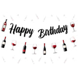 Wine Tasting Birthday Party Decoration, Red Wine Theme Banner Garland Happy Birthday Banner Goblet Garland Diy Required Craft For Wine Tasting Vino Before Vows Birthday Party Decoration