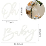 Felt White "Oh Baby" Sign Banner Boy/Girl Baby Shower & Gender Reveal Backdrop