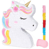Unicorn Piñata Bundle with Bat & Blindfold for Rainbow Unicorn Birthday Party