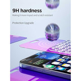 Compatible For Iphone 16 Pro Privacy Screen Protector Tempered Glass 6.3 Inch, Purple Gradient Anti Spy Anti Blue Light Hd Easy Installation