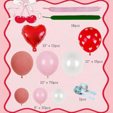 Valentines Day Balloon Arch Garland Kit, Red Pink Cherry Balloons For Valentines Day Party Decorations Bachelorette Wedding Engagement Party Supplies