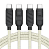 Designs Premium Braided Usb-C To Usb-C Cable, Fast 60W Charging, Compatible With Iphone 15 16 Ipad Macbook Carplay, 2 Pack, Sand/Black, 2M (6.6 Ft)