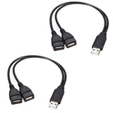 Usb 2.0 Adapter, Dual Usb Female Jack Y Splitter Charger Cable (2 Pack) For Laptop/Tablet/Smartphone Data Transmission/Charging