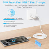 25W Super Fast Charger For Samsung Galaxy A17 A56 5G A36 A26 A16 A15 A14 5G A06 A35 A55 A13 A12 A53 A54 A55 A03S S25 Ultra S24 S23 S22 S21, Usb C Wall Charger Fast Charging Block With 6Ft Type C Cable