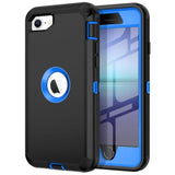 Heavy Duty Rugged Case for Apple iPhone SE 3rd/2nd Gen 4.7 Inch Screen Protector and Shockproof Dust/Drop Proof 3 in 1 Full Body Cover